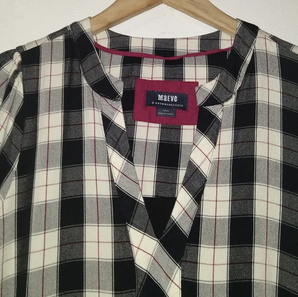 ANTHRO' MAEVE Amber Plaid Tiered Tunic Dress - Picture 6 of 9